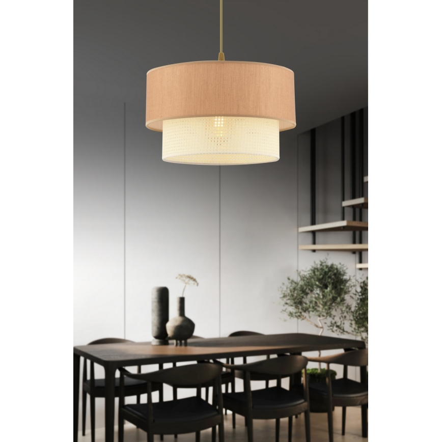 Suspension ECHO 1xE27/60W/230V brun/crème