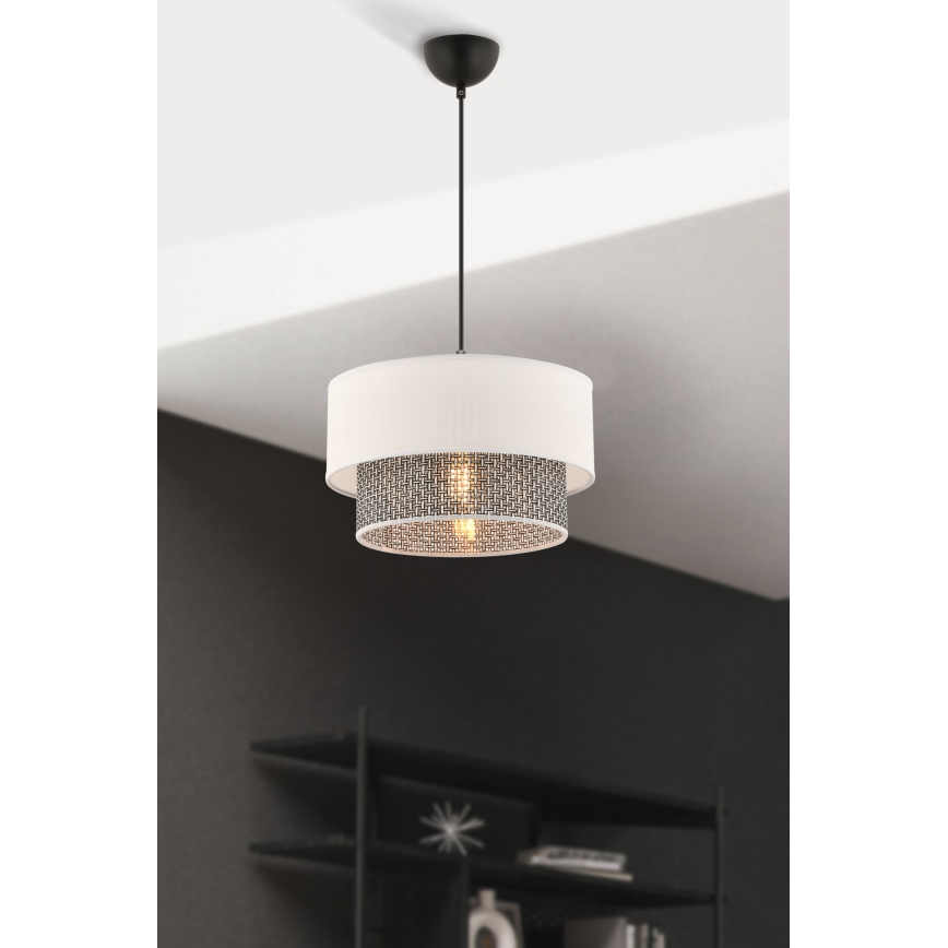 Suspension ECHO 1xE27/60W/230V crème/gris