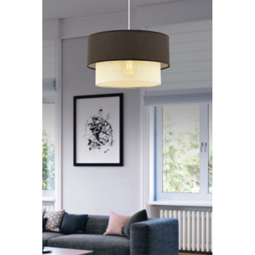 Suspension ECHO 1xE27/60W/230V marron/crème
