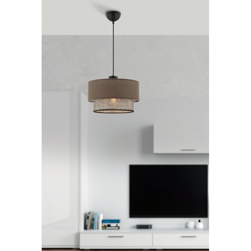 Suspension ECHO 1xE27/60W/230V marron/gris