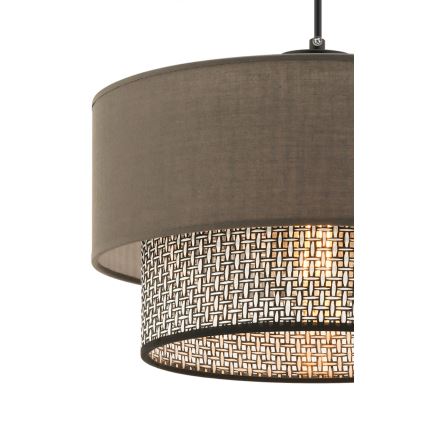 Suspension ECHO 1xE27/60W/230V marron/gris