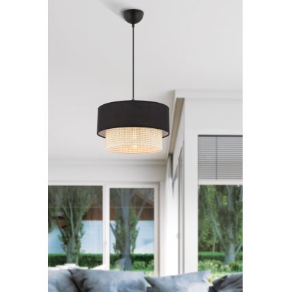 Suspension ECHO 1xE27/60W/230V noir/crème