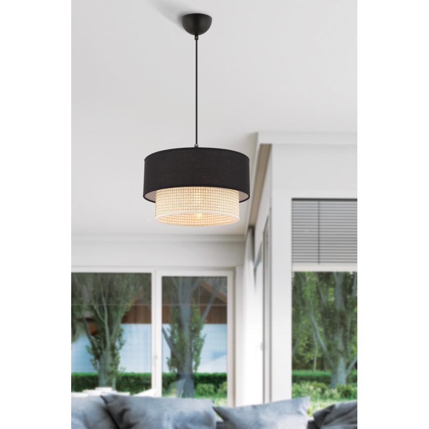 Suspension ECHO 1xE27/60W/230V noir/crème