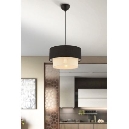Suspension ECHO 1xE27/60W/230V noir/crème