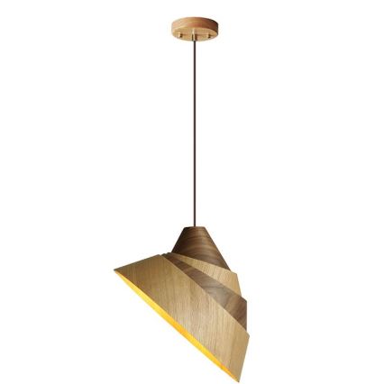 Suspension en bois sur câble 1xE27/60W/230V Ø 33 cm bois massif / chêne / noyer / hévéa