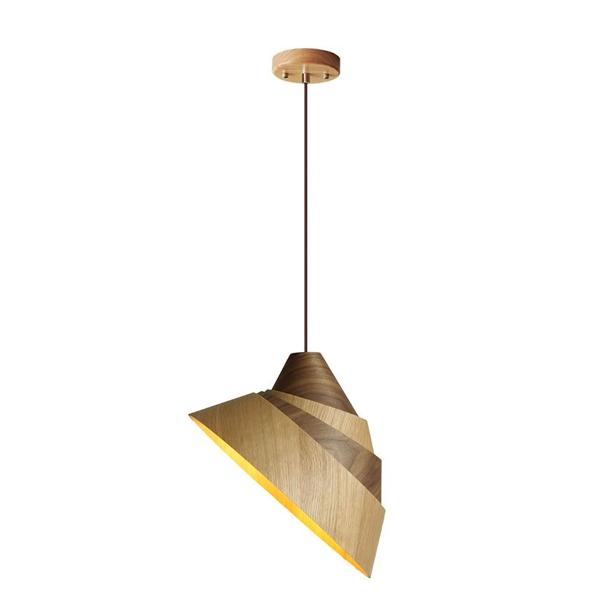 Suspension en bois sur câble 1xE27/60W/230V Ø 33 cm bois massif / chêne / noyer / hévéa