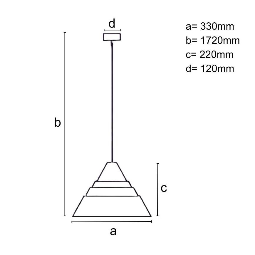 Suspension en bois sur câble 1xE27/60W/230V Ø 33 cm bois massif / chêne / noyer / hévéa