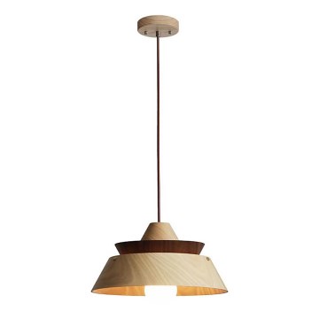Suspension en bois sur câble 1xE27/60W/230V Ø 33 cm bois massif/chêne/noyer/hévéa