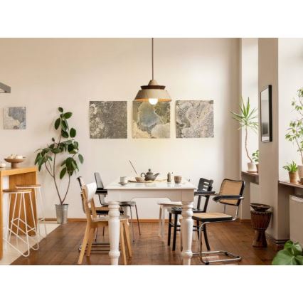 Suspension en bois sur câble 1xE27/60W/230V Ø 33 cm bois massif/chêne/noyer/hévéa