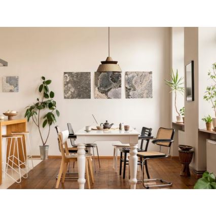 Suspension en bois sur câble 1xE27/60W/230V Ø 33 cm bois massif/chêne/noyer/hévéa