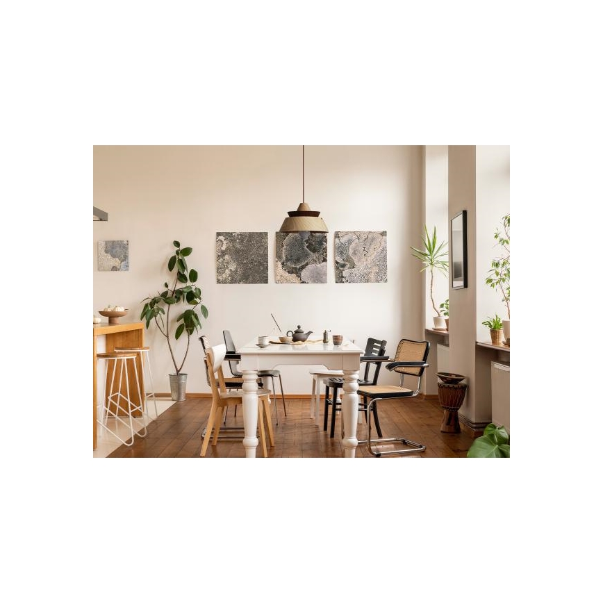 Suspension en bois sur câble 1xE27/60W/230V Ø 33 cm bois massif/chêne/noyer/hévéa