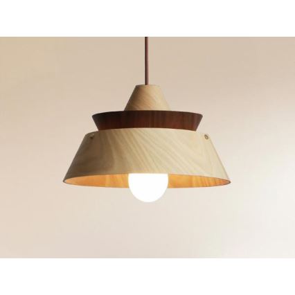 Suspension en bois sur câble 1xE27/60W/230V Ø 33 cm bois massif/chêne/noyer/hévéa
