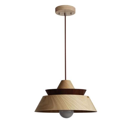 Suspension en bois sur câble 1xE27/60W/230V Ø 33 cm bois massif/chêne/noyer/hévéa