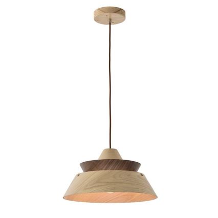 Suspension en bois sur câble 1xE27/60W/230V Ø 33 cm bois massif/chêne/noyer/hévéa