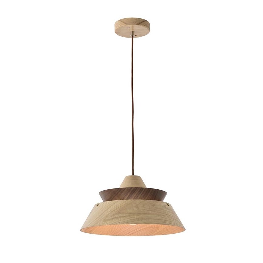 Suspension en bois sur câble 1xE27/60W/230V Ø 33 cm bois massif/chêne/noyer/hévéa