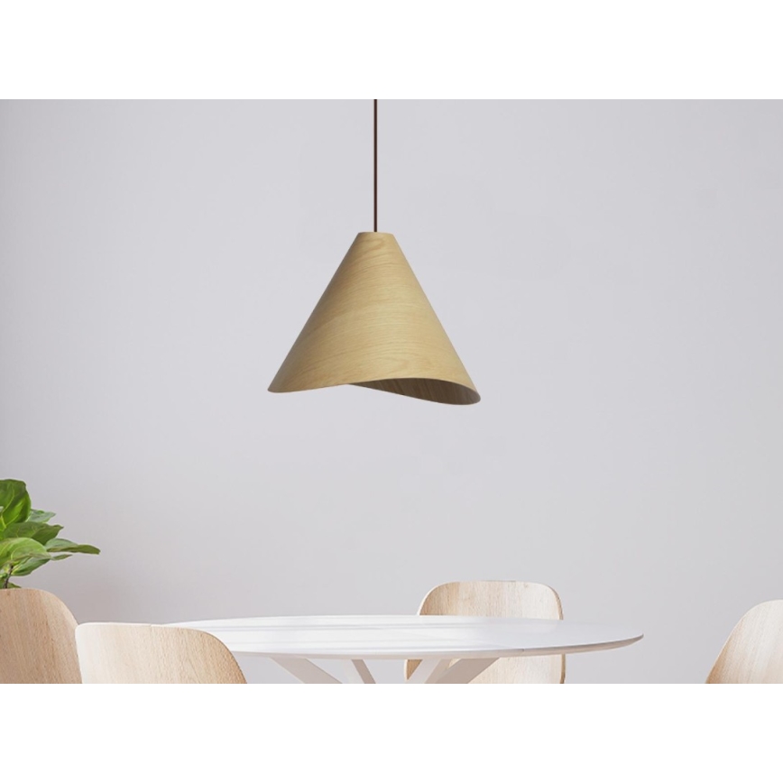 Suspension en bois sur câble 1xE27/60W/230V Ø 33 cm massif/chêne/hévéa