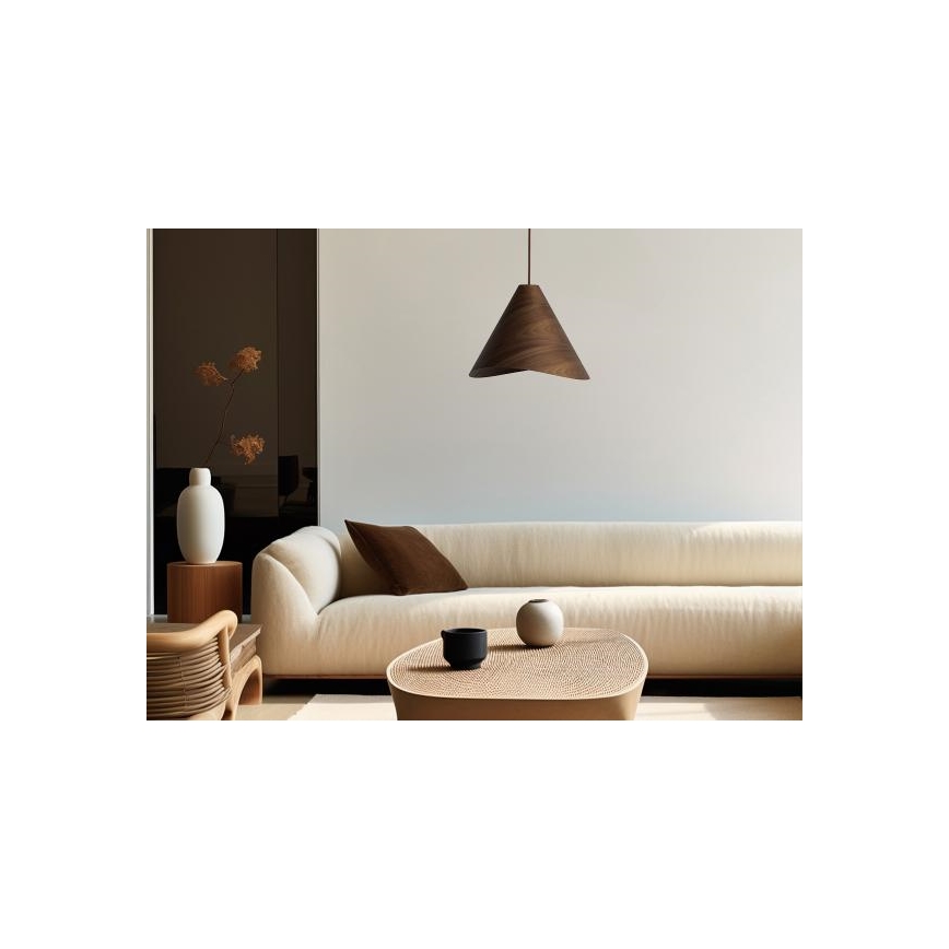 Suspension en bois sur câble 1xE27/60W/230V Ø 33 cm massif / noyer / hévéa