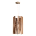 Suspension en bois sur câble, 1xE27/60W/230V, Ø 38 cm, bois massif / frêne / hévéa