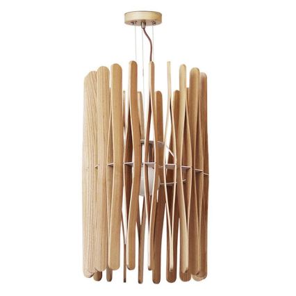 Suspension en bois sur câble, 1xE27/60W/230V, Ø 38 cm, bois massif / frêne / hévéa