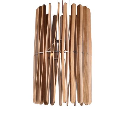 Suspension en bois sur câble, 1xE27/60W/230V, Ø 38 cm, bois massif / frêne / hévéa