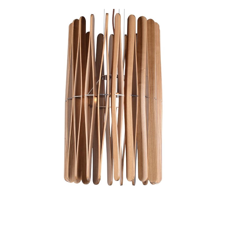 Suspension en bois sur câble, 1xE27/60W/230V, Ø 38 cm, bois massif / frêne / hévéa