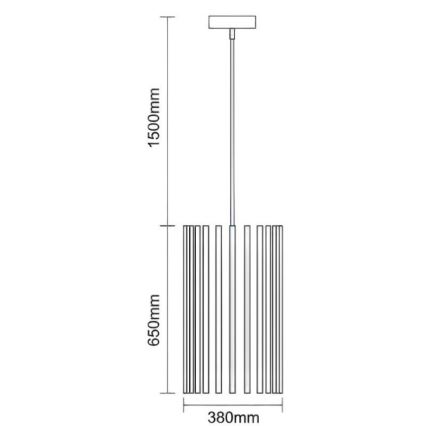 Suspension en bois sur câble, 1xE27/60W/230V, Ø 38 cm, bois massif / frêne / hévéa