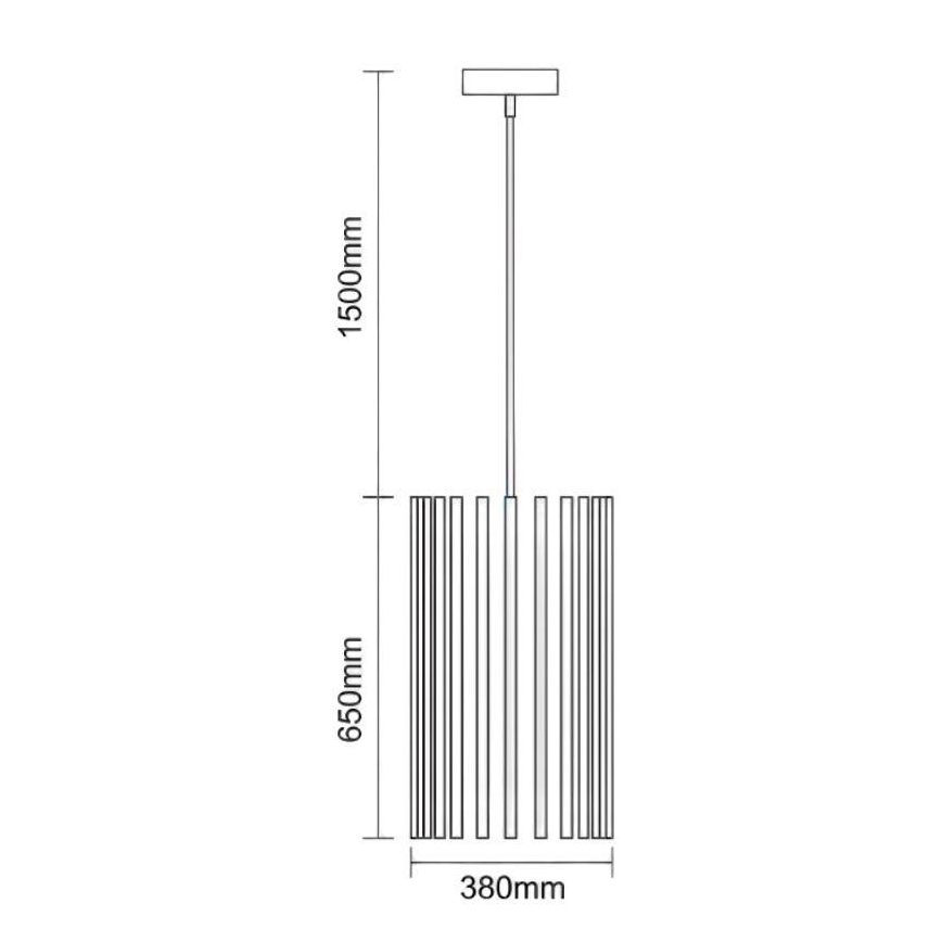 Suspension en bois sur câble, 1xE27/60W/230V, Ø 38 cm, bois massif / frêne / hévéa