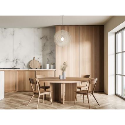 Suspension en bois sur câble 1xE27/60W/230V Ø 43,5 cm bois massif/placage/hêtre/hévéa