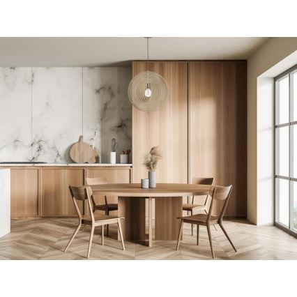 Suspension en bois sur câble 1xE27/60W/230V Ø 43,5 cm bois massif/placage/hêtre/hévéa