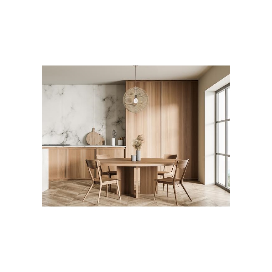 Suspension en bois sur câble 1xE27/60W/230V Ø 43,5 cm bois massif/placage/hêtre/hévéa