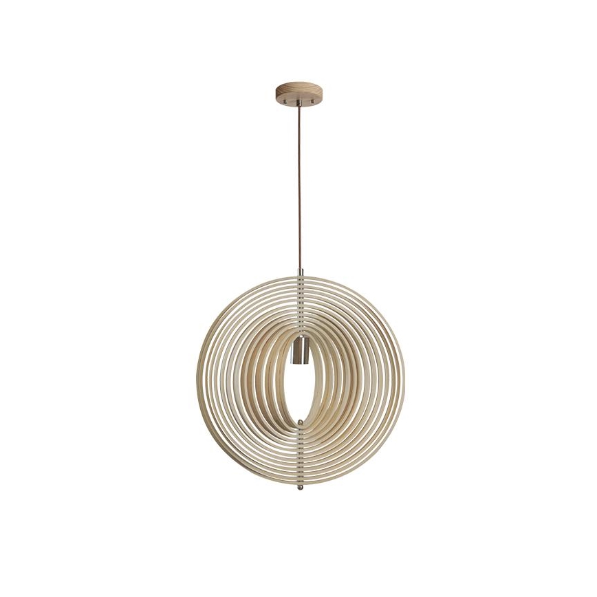 Suspension en bois sur câble 1xE27/60W/230V Ø 43,5 cm bois massif/placage/hêtre/hévéa