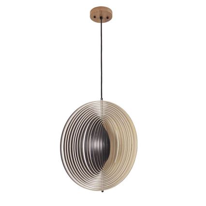 Suspension en bois sur câble 1xE27/60W/230V Ø 50 cm bois massif/placage/hévéa