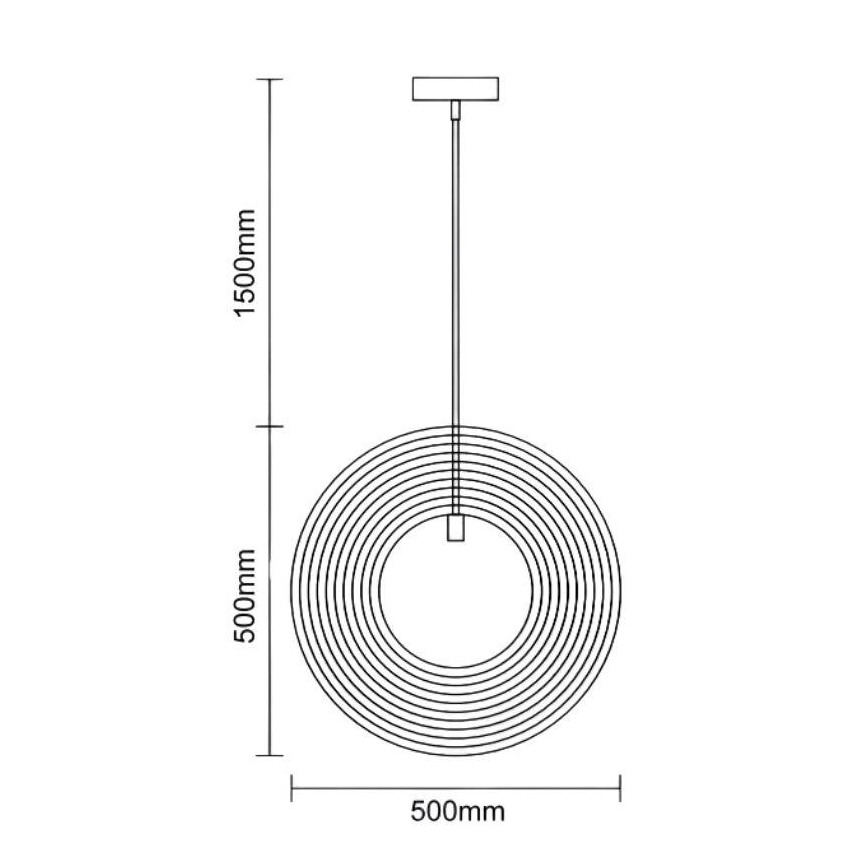 Suspension en bois sur câble 1xE27/60W/230V Ø 50 cm bois massif/placage/hévéa