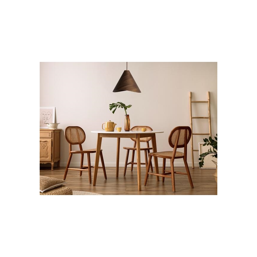 Suspension en bois sur cordon 1xE27/60W/230V pr. 45 cm bois massif/noyer/hévéa