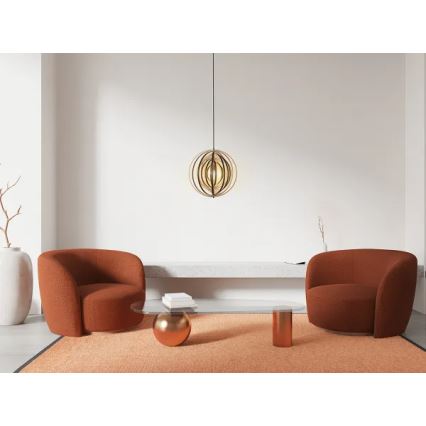 Suspension en bois sur cordon 1xE27/60W/230V Ø 43,5 cm massif/placage/hévéa