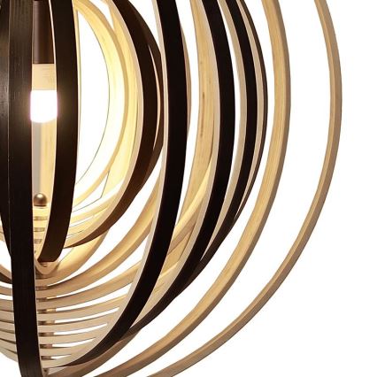 Suspension en bois sur cordon 1xE27/60W/230V Ø 43,5 cm massif/placage/hévéa