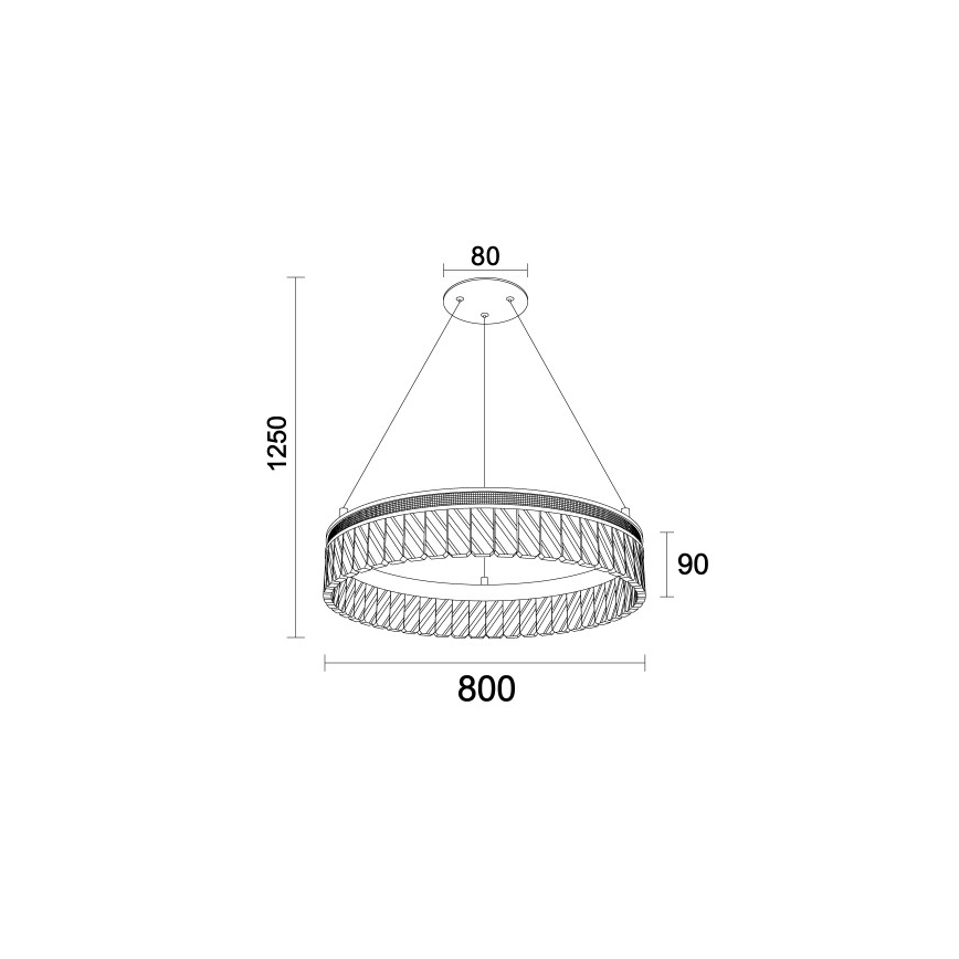 Lustre en cristal LED dimmable sur câble THALIA LED/55W/230V 3000-6000K Ø 80 cm + télécommande