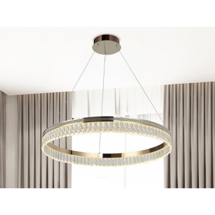 Lustre en cristal LED dimmable sur câble THALIA LED/55W/230V 3000–6000K Ø 80 cm + télécommande