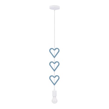 Suspension enfant HETS 1xE27/20W/230V bleu/blanc