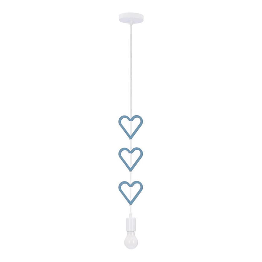 Suspension enfant HETS 1xE27/20W/230V bleu/blanc