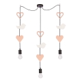 Suspension enfant TRIO 3xE27/20W/230V rose/blanc