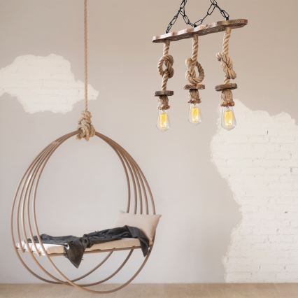 Suspension EREBOS 3xE27/40W/230V marron