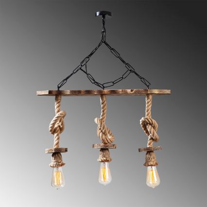 Suspension EREBOS 3xE27/40W/230V marron