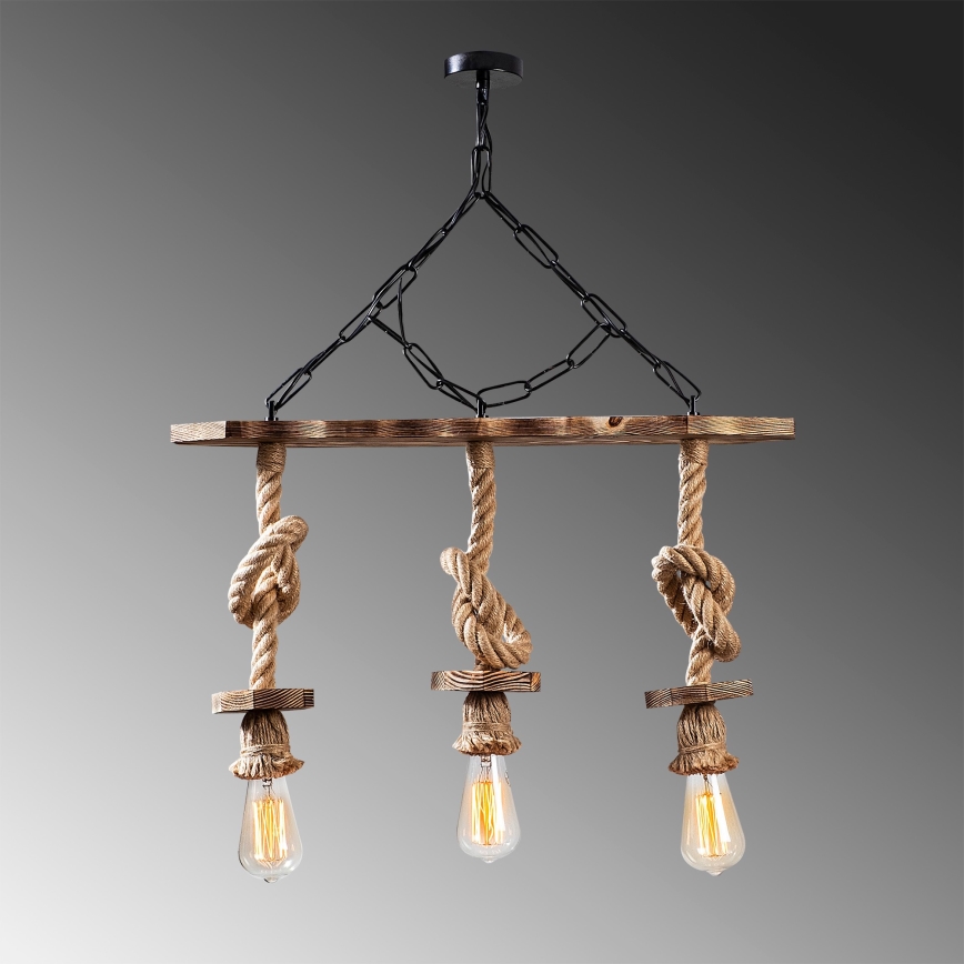 Suspension EREBOS 3xE27/40W/230V marron
