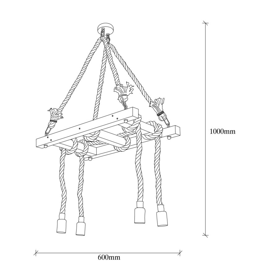 Suspension EREBOS 4xE27/40W/230V marron