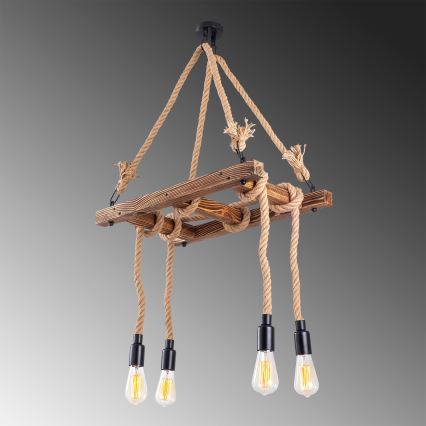 Suspension EREBOS 4xE27/40W/230V marron