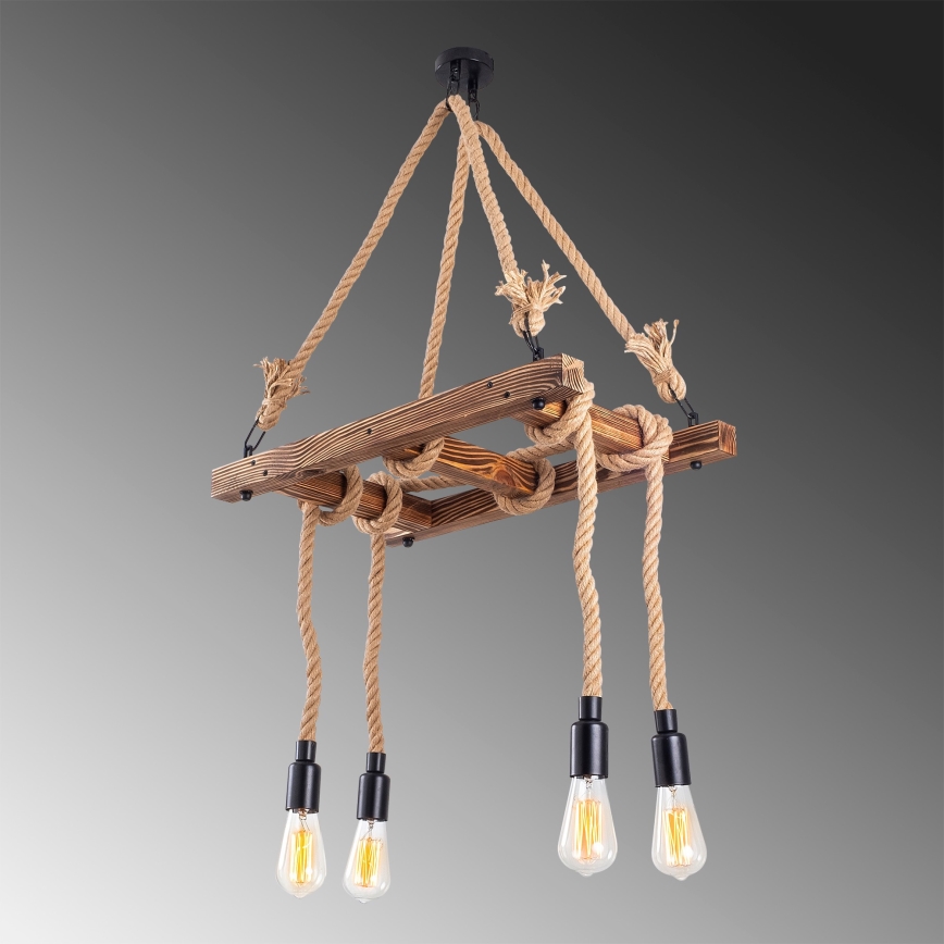 Suspension EREBOS 4xE27/40W/230V marron