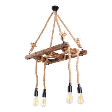 Suspension EREBOS 4xE27/40W/230V marron