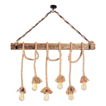 Suspension EREBOS 6xE27/40W/230V marron
