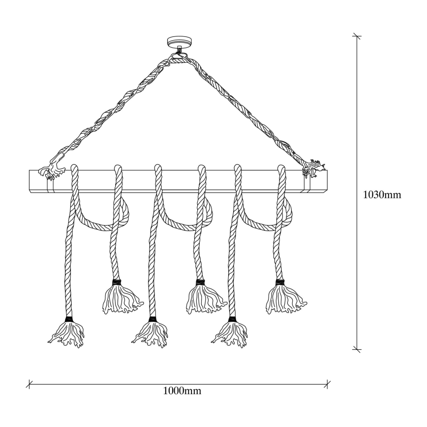 Suspension EREBOS 6xE27/40W/230V marron